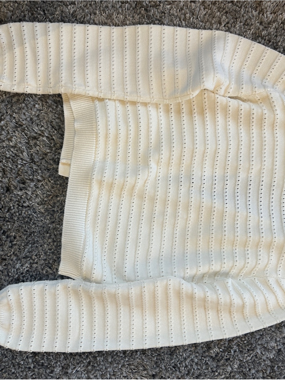 rag & bone Cream Eyelet Knit Cardigan with Gold Buttons - Picture 4 of 4